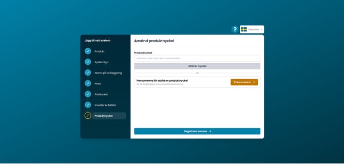 4.2. Välj produktnyckel